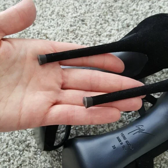 Giuseppe Zanotti Black Suede Venere Crystal Open Toe Heel Stiletto Alien Sandal - Picture 10 of 15